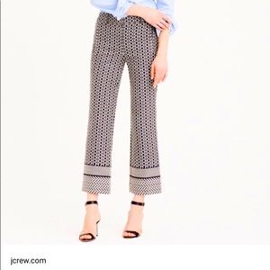 J Crew geometric Teddie cropped pants.